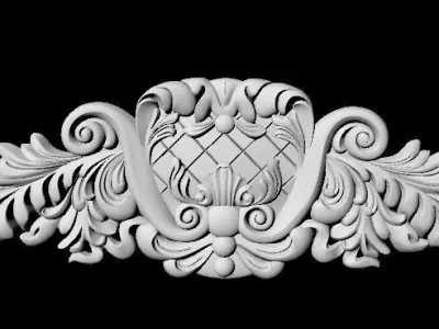 Central decor ornament for furniture 3D model 658