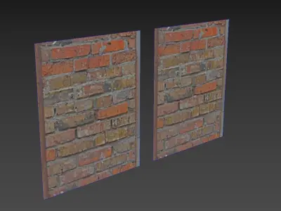 Brick column Scan texture 3D model