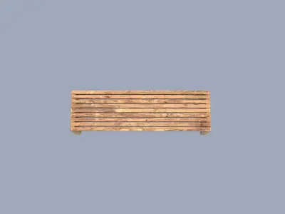 LOW-POLY WOODEN BENCH Free low-poly 3D model