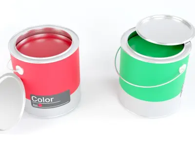 Paint Bucket Colors 3D model