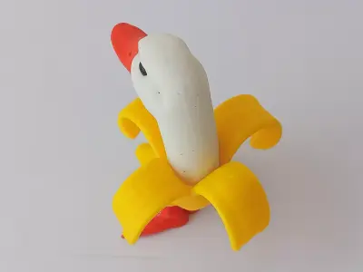 Duck head Banana body Duck banana MULTIPARTS 3D print model