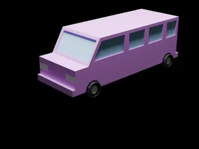 Low poly Red-pink car 2 Version Low-poly 3D model