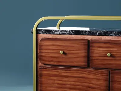 Cabinet Buffet Marbled Unique Design - PBR Low-poly 3D model