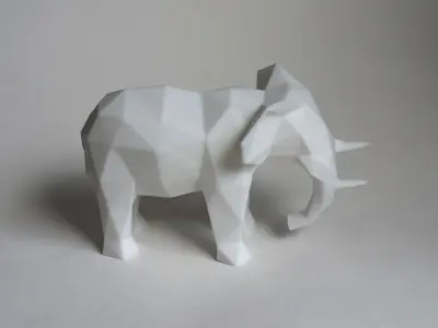 Lowpoly Elephant Sculpture 3D print model