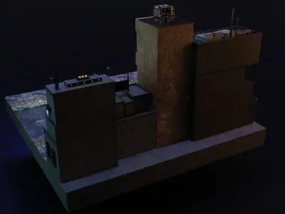 Cyberpunk Street Low-poly 3D model