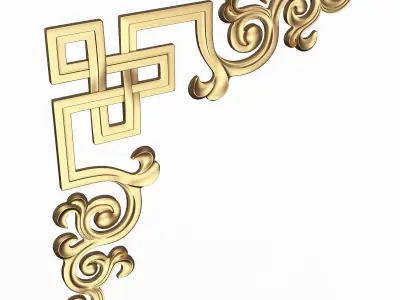 Corner Carved Plaster Molding Decoration 021 Low-poly 3D model