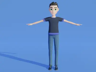 Cartoon Man Low-poly 3D model