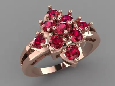 FLOWER LADIES RING  Free 3D print model