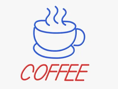 Neon led light sign 01 3D model