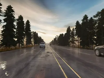 dusk Highway Low-poly 3D model