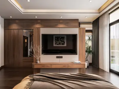 Elegant Modern Bedroom Interior 3D model