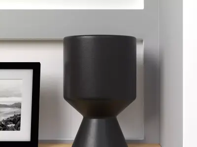 Black Decor Vase v08 3D model