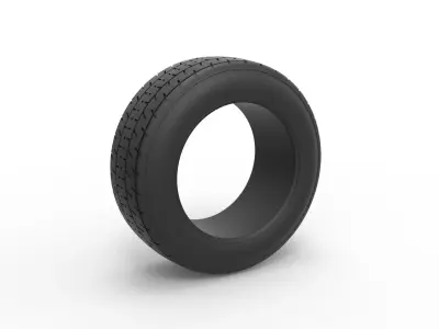 Dirt Sprint racing front tire 4 Scale 1 to 25 3D print model