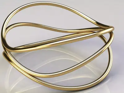 Wave Three-row Bracelet 3D print model