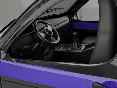 Minibus Van Low-poly 3D model