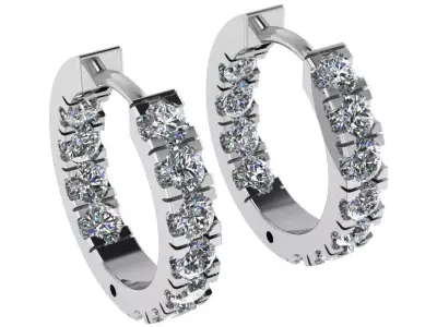 Diamond Hoop Earring 0269 3D print model