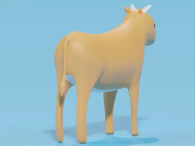 Cartoon Cute Cow 3D model