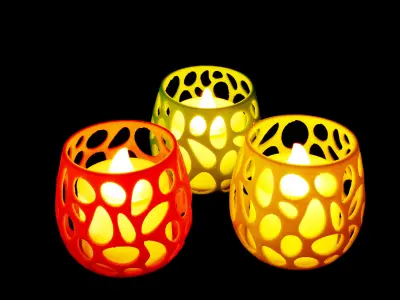 Tea Light Holder  Voronoi 3D print model