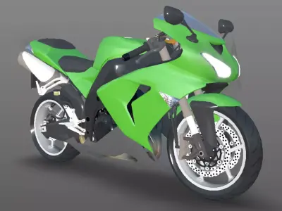 Kawasaki Ninja ZX 10R - Sports Bike- VR-AR - Games 3D Model Low-poly 3D model