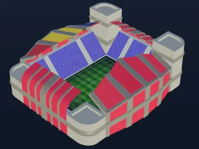 Football Stadium - Romania Low-poly 3D model