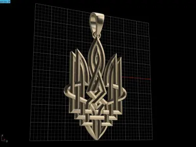 pendant trident 3D print model