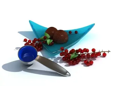 Modern Ice Cream Serving 3D model