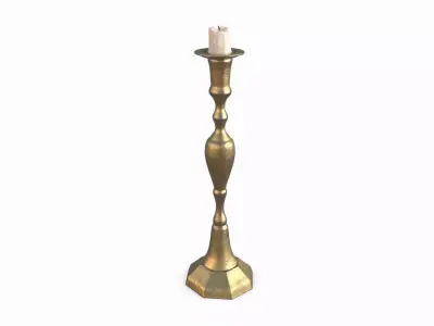 Candlestick brass in style of person 3D model