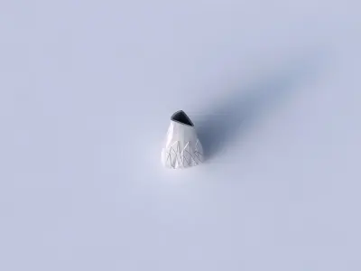 Vase puffy tipped triangle with partial random triangle plates 3D print model