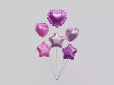 balloons Low-poly 3D model