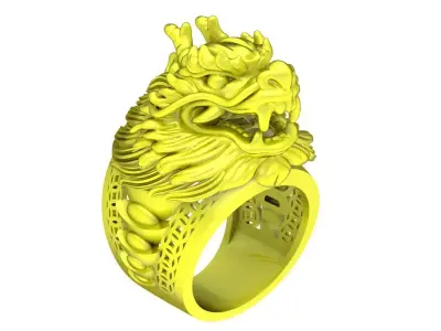 Luxury Dragon Head Men Ring 3D Model 4791 3D print model