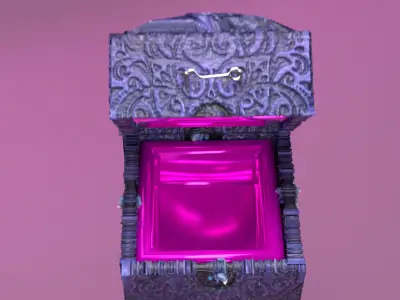 Luxurious Ornate Jewelry Box  Low-poly 3D model