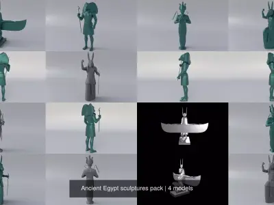 Ancient Egypt sculptures pack 3D Model Collection