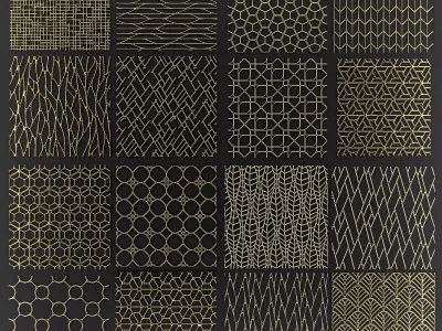 Collection of golden lattice 3D model