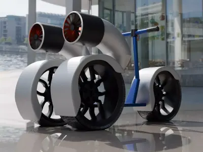 Turbo scooter Low-poly 3D model