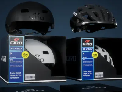 Helmet Set Low Poly Game Ready rack Low-poly 3D model