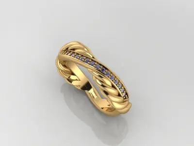 STL 3DM Print Ready Women Diamond Ring Lightweight Printable  3D print model 108