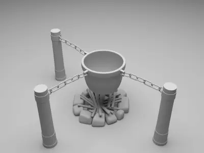 Edible Camp Model Building  Free low-poly 3D model