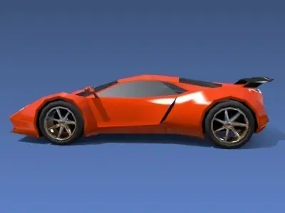 Lowpoly sports car concept Low-poly 3D model