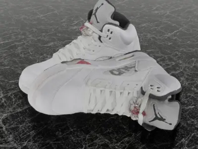 NIKE AIR JORDAN 94 SUPREME 3D SHOE - WHITE Low-poly 3D model