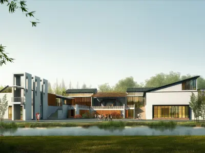 The area before the factory design 3D model