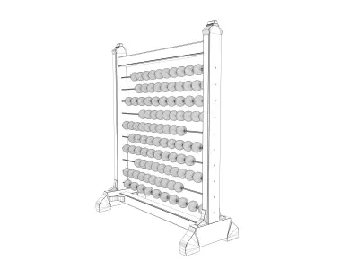 Vintage Abacus Free 3D model