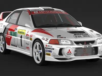 Mitsubishi Lancer Evolution 4 Rally Car 3D model