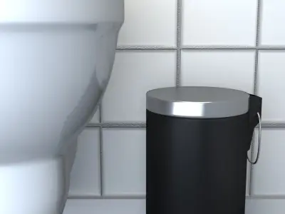 Black Pedal Bin 3D model
