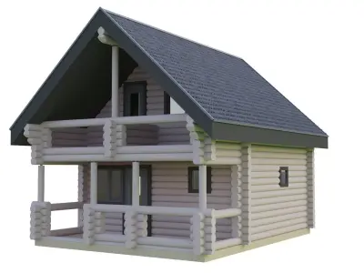   Log house 3D model