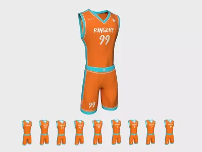 Basketball Fantasy Team Rangers Uniform - Character Design Low-poly 3D model