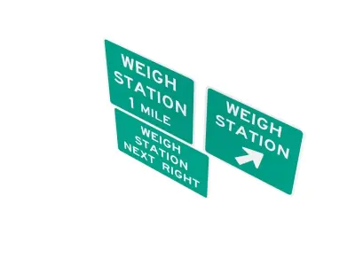 Road Sign US R13 Series Weigh Stations 3D model