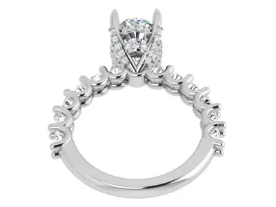 Oval Diamond Ring 3895 3D print model