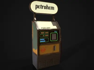 CyberPunk Petrol Pump Low-poly 3D model
