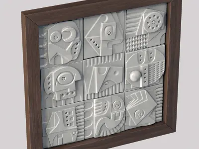 Panel decorative cube  square n2 3D model