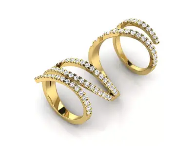 Hinged Diamond Wrap Ring 3D print model